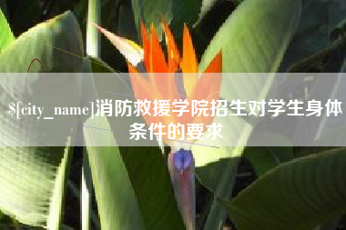 衡阳消防救援学院招生对学生身体条件的要求