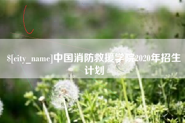 衡阳中国消防救援学院2020年招生计划