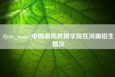 衡阳中国消防救援学院在河南招生情况