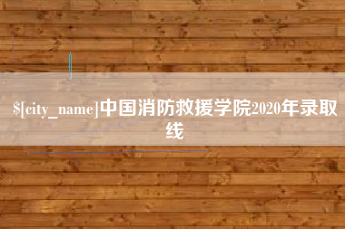 衡阳中国消防救援学院2020年录取线