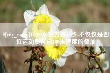 衡阳4x100米接力赛56秒-不仅仅是四位运动员各自100米速度的叠加
