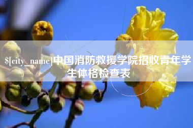 衡阳中国消防救援学院招收青年学生体格检查表